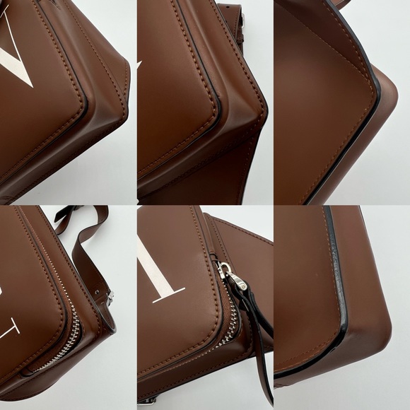 ❌SOLD❌Authentic Valentino Garavani rockstud VLTN Brown leather belt bag - Picture 11 of 17